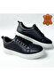 Men's Inner and Outer Genuine Leather Casual Black Lace-Up Shoes - 5
