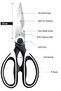 Nht Shop Kitchen Scissors Heavy Duty Sharp Kitchen Scissors, Multi-Purpose Stainless Steel Scissors, Tavu - 2
