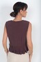 Women's V-Neck Metal Button Ruffle Sleeveless Modal Blouse - 4