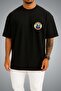 Oversize Tcg Doğanay between the Waves Themed Pocket and Back Printed Unisex T-Shirt