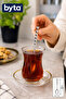 Set of 6 11 cm Heart Patterned Stainless Steel Teaspoon Coffee and Dessert Spoon - 2