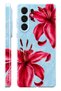 Samsung S25 Ultra Blue Flower Protect Slim Glossy Full Covering Print Camera Protected Phone Case