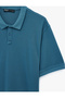 Regular Fit Cotton Pique Fabric Short Sleeve Buttoned Polo Collar T-Shirt - 3