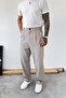Beige Pleated Baggy Fit Fabric Trousers
