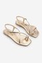 Women's Blunt Toe Stoned Cross-Strapped Flip-Flop Daily Sandals Zarev Gold - 6
