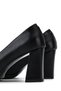 Women's Faux Leather Black Heeled Shoes - 6