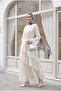 Lace Detailed Layered Belted Lined Tulle Modal Dress -White