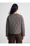 Crew Neck Plaid Women's Puffer Coat - 5