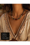 Bohemian Caelith Natural Stone Bead Necklace Elegant Women's Accessory