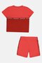 Toddlers Boy 2 Pieces Brand Logo Top And Shorts Set, Red - 3