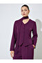 Purple Long Sleeve Blouse with Scarf Detail - 3
