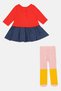 Toddlers Girl 2 Pieces Graphic Print Dress With Legging Set, Multicolor - 3