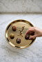 Elora Gold Steel Stand for Cakes, Cookies, Desserts & Presentation; Diameter: 23 cm Height: 5 cm - 2