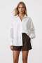 Women's White Lace Detailed Oversize Woven Shirt Alc-X15576