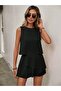 Women's Sleeveless Crew Neck Sandy Blouse and Shorts Skirt Two-Piece Set - 6