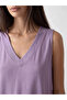Lilac V-Neck Modal Blend Women's Undershirt - 3
