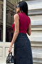 Women's Burgundy 2-Piece Sleeveless Bodysuit - 3