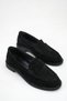 Black Suede Genuine Leather Women's Loafer Shoes Non-Slip Sole Vanessa