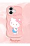 iPhone 16 Compatible Case with Camera Protector Pink Silicone Couple Phone Case Kitty Pattern - 2