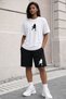 Unisex Oversize Shorts Set Crew Neck Short Sleeve T-Shirt Shorts 2-Piece Sports Combination Casual Summer Basketball Printed - 2