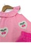 Summer Baby Girl Ruffled Collar Sleeveless Cherry Embroidered Top and Bottom Set 6-9-12-18-24 Months - 4