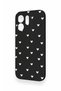 Vivo V70 5g Compatible White Mini Heart Black Patterned Silicone Case - 3