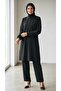Women's Front Half Buttoned Sleeves Elastic Waist Pants Elastic Waist Aerobic Suit - 3