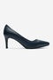 Clyde Navy Blue Genuine Leather Women's Heeled Shoes - 4