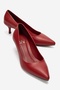 Jalen Red Skin Genuine Leather Women's Low Heel Shoes