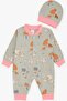 Baby Girl Jumpsuit Spring Themed Animal Patterned 0-3 Months-6 Months, Mint Green