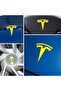Set of 8 Custom Cut Logo Stickers for Tesla Model Y Steering Wheel Front Rear Rims and Sensors - 7