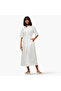 Lapel Collar Midi Cotton Shirt Dress with Tie-Up Belt - 2