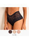 Set of 3 - Full Briefs High Waist Lace Design