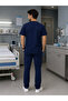 Men's Navy Blue Nurse Uniform Scrubs Bottom Top Shift Team Surgical Medical - 3
