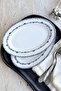 Victoria 2-Piece 25 cm Premium Porcelain Medium Size Kayık Presentation Serving Set Blue Gray Modern Patterned