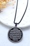 Black 3.5 cm Circle with Ayetel Kürsi & Surah Insirah Written 60 cm Thick Doc Chain 316L Stainless Steel Necklace |   Laser Engraving - 4