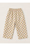 Unisex Children's Checkered Patterned Cotton Woven Fabric Summer Trousers + T-Shirt Set - 4