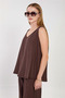 Women's Blouse and Pants Two-Piece Set - Bitter Coffee - 3