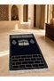 Kaaba Illustrated Micro Chenille Prayer Rug |   Gold Detailed |   Burma Tasseled |   Velvet Textured Premium Prayer Mat |   Luxury Gift Prayer Mat |   Hajj Umrah Gift - 3
