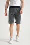 Anthracite Men's Shorts with Minimal Print Regular Fit