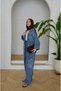 Women's Sequin Embroidered Bat Sleeve Denim Set - 2