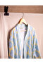 Aubina Muslin Women's 100% Cotton Bathrobe - Yellow/Blue - 4