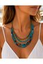 Multi-Layered Turquoise Beaded Bohemian Women's Necklace the Unmissable Elegance of Summer Combinations - 7