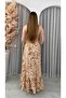 Women's Thin Straps Shawl Pattern Long Dress with Elastic Back - 7