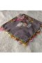 Handmade Needlework Writing, Scarf, Yemeni, Mevlit Cover, Head Cover, 4 Sides Embroidered, 100% Cotton, 100*100cm - 4
