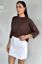 Brown Women's Stone-Embellished Blouse - 2