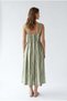 4944 Women's Striped V-Neck Detailed Long Dress Çağla - 5