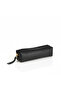 Real Leather Pencil Case, Handmade Zippered Case, Textured Black - 6