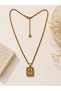 Letter B Necklace Gold Color Steel Non-Tarnish Letter Necklace