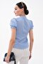 Women's Short Sleeve Shirt with Ruffle Collar 260460 - 5